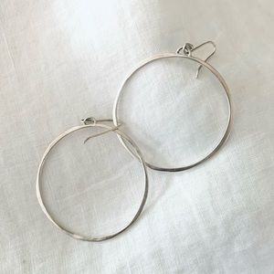 Gorgeous Sterling Drop Hoop Earring